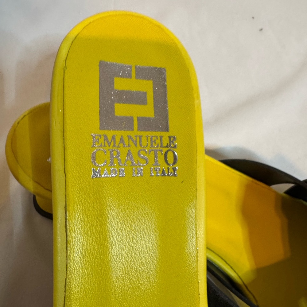 Emanuele Crasto Yellow Woven Leather Sandels - Picture 3 of 6